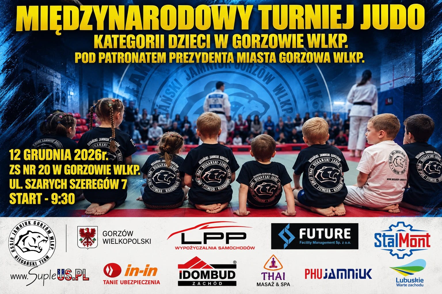 Plakat Międzynarodowego Turnieju Judo dzieci, 12 grudnia 2026